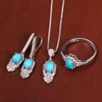 نیم ست فیروزه زنانه کد 29377