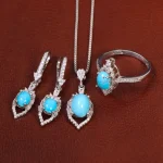 نیم ست فیروزه زنانه کد 29380