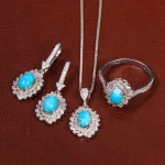 نیم ست فیروزه زنانه کد 29381