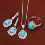 نیم ست فیروزه زنانه کد 29383