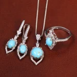 نیم ست فیروزه زنانه کد 29384