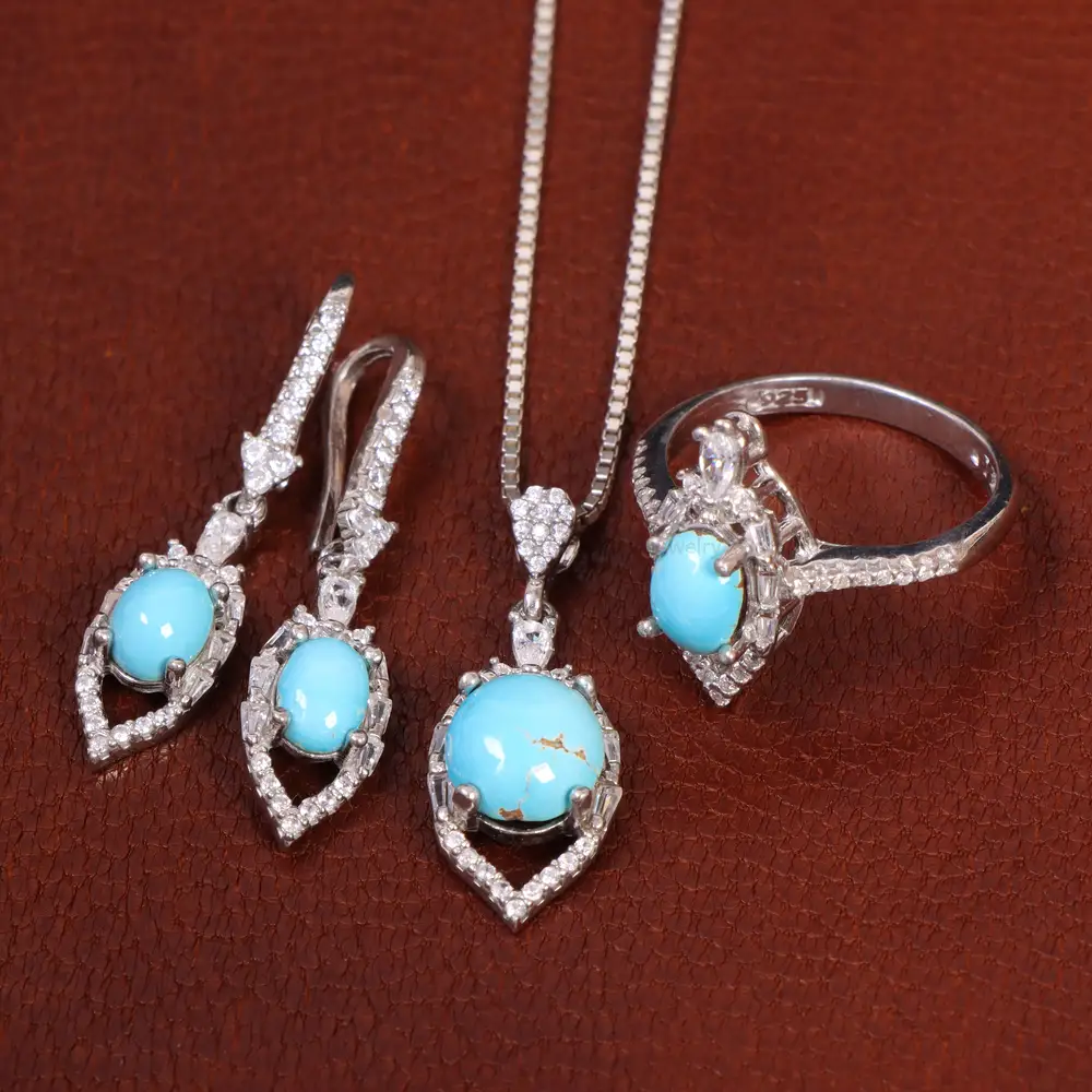 نیم ست فیروزه زنانه کد 29384