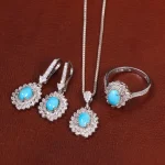 نیم ست فیروزه زنانه کد 29388