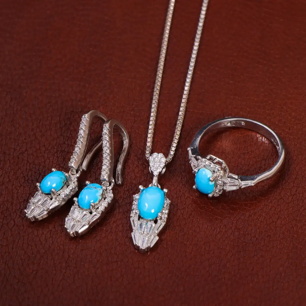 نیم ست فیروزه زنانه کد 29389