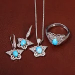 نیم ست فیروزه زنانه کد 29390