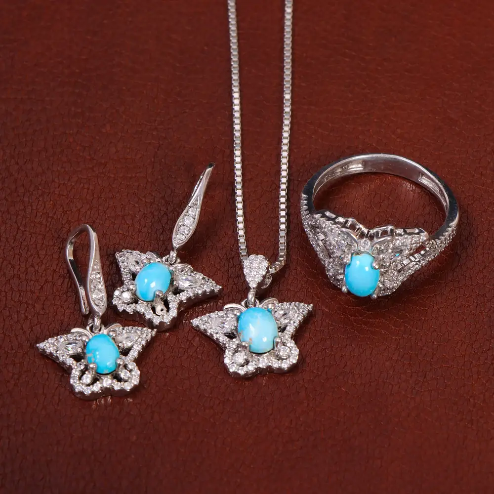 نیم ست فیروزه زنانه کد 29390