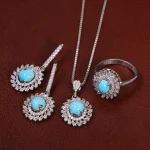 نیم ست فیروزه زنانه کد 29391