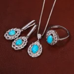 نیم ست فیروزه زنانه کد 29393