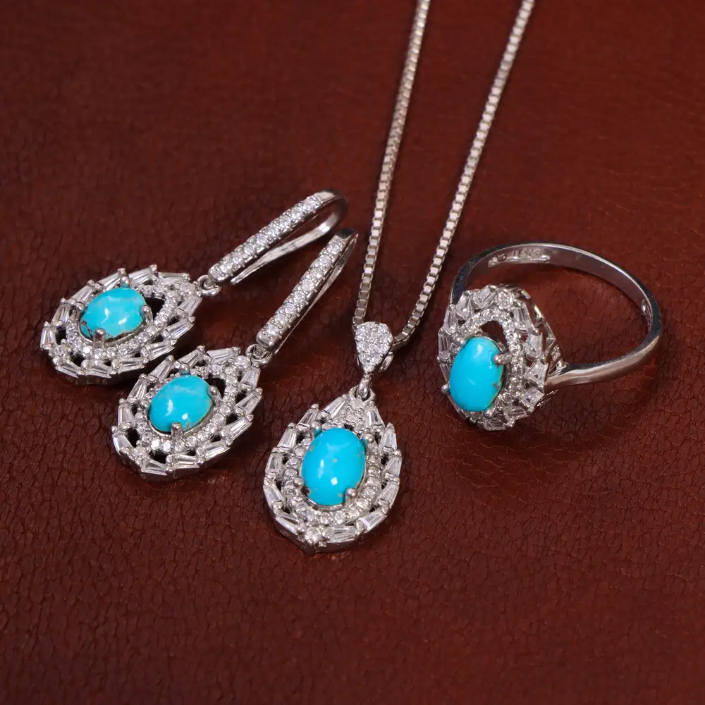 نیم ست فیروزه زنانه کد 29393