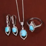 نیم ست فیروزه زنانه کد 29396