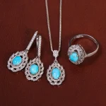 نیم ست فیروزه زنانه کد 29400