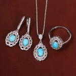 نیم ست فیروزه زنانه کد 29401