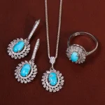 نیم ست فیروزه زنانه کد 29402