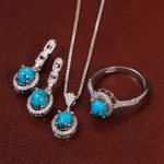 نیم ست فیروزه زنانه کد 29407