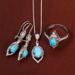 نیم ست فیروزه زنانه کد 29409