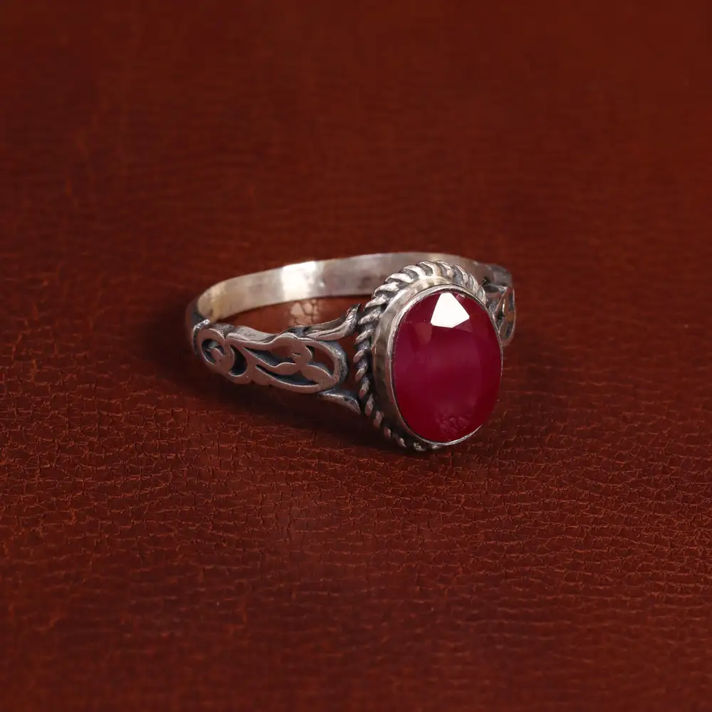 انگشتر طرح یاقوت سرخ مردانه کد 29463