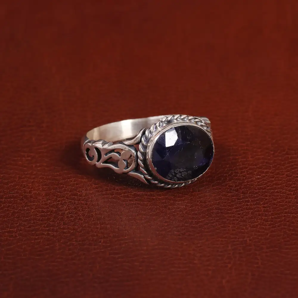 انگشتر یاقوت کبود مردانه کد 29467