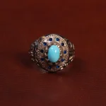 انگشتر فیروزه عجمی مردانه کد 28755