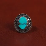 انگشتر فیروزه شجری مردانه کد 28764