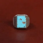 انگشتر فیروزه شجری مردانه کد 28778