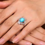 انگشتر فیروزه عجمی زنانه کد 29160