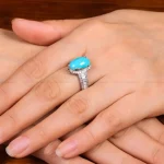 انگشتر فیروزه عجمی زنانه کد 29172