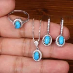 نیم ست فیروزه زنانه کد 29361