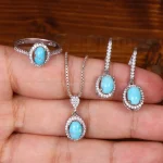 نیم ست فیروزه زنانه کد 29370