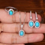 نیم ست فیروزه زنانه کد 29371