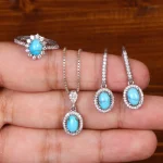 نیم ست فیروزه زنانه کد 29378