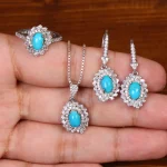 نیم ست فیروزه زنانه کد 29386