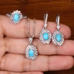 نیم ست فیروزه زنانه کد 29388