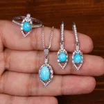 نیم ست فیروزه زنانه کد 29394