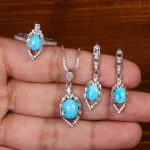 نیم ست فیروزه زنانه کد 29396