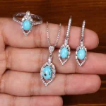 نیم ست فیروزه زنانه کد 29397