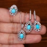 نیم ست فیروزه زنانه کد 29400