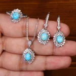 نیم ست فیروزه زنانه کد 29404