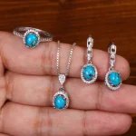 نیم ست فیروزه زنانه کد 29407