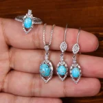 نیم ست فیروزه زنانه کد 29411