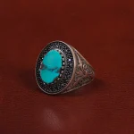 انگشتر فیروزه شجری مردانه کد 28764