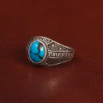 انگشتر فیروزه شجری مردانه کد 28796