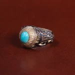 انگشتر فیروزه عجمی مردانه کد 28819