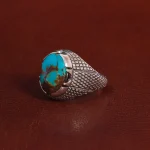 انگشتر فیروزه شجری مردانه کد 28844