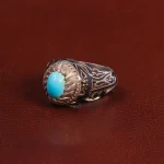 انگشتر فیروزه عجمی مردانه کد 28866