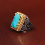 انگشتر فیروزه شجری مردانه کد 28911