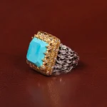 انگشتر فیروزه شجری مردانه کد 28927