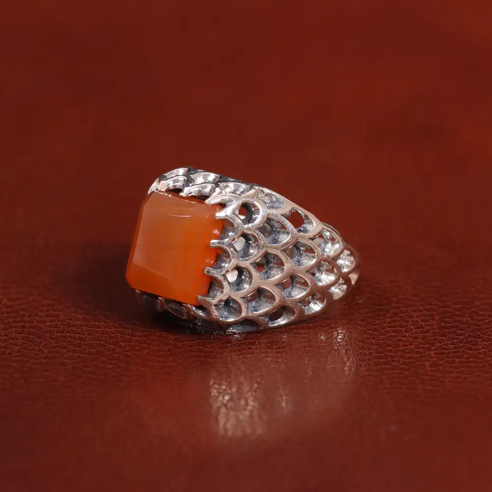 انگشتر عقیق مردانه کد 29260