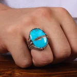 انگشتر فیروزه شجری مردانه کد 28746