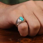 انگشتر فیروزه عجمی مردانه کد 28757