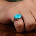 انگشتر فیروزه شجری مردانه کد 28760